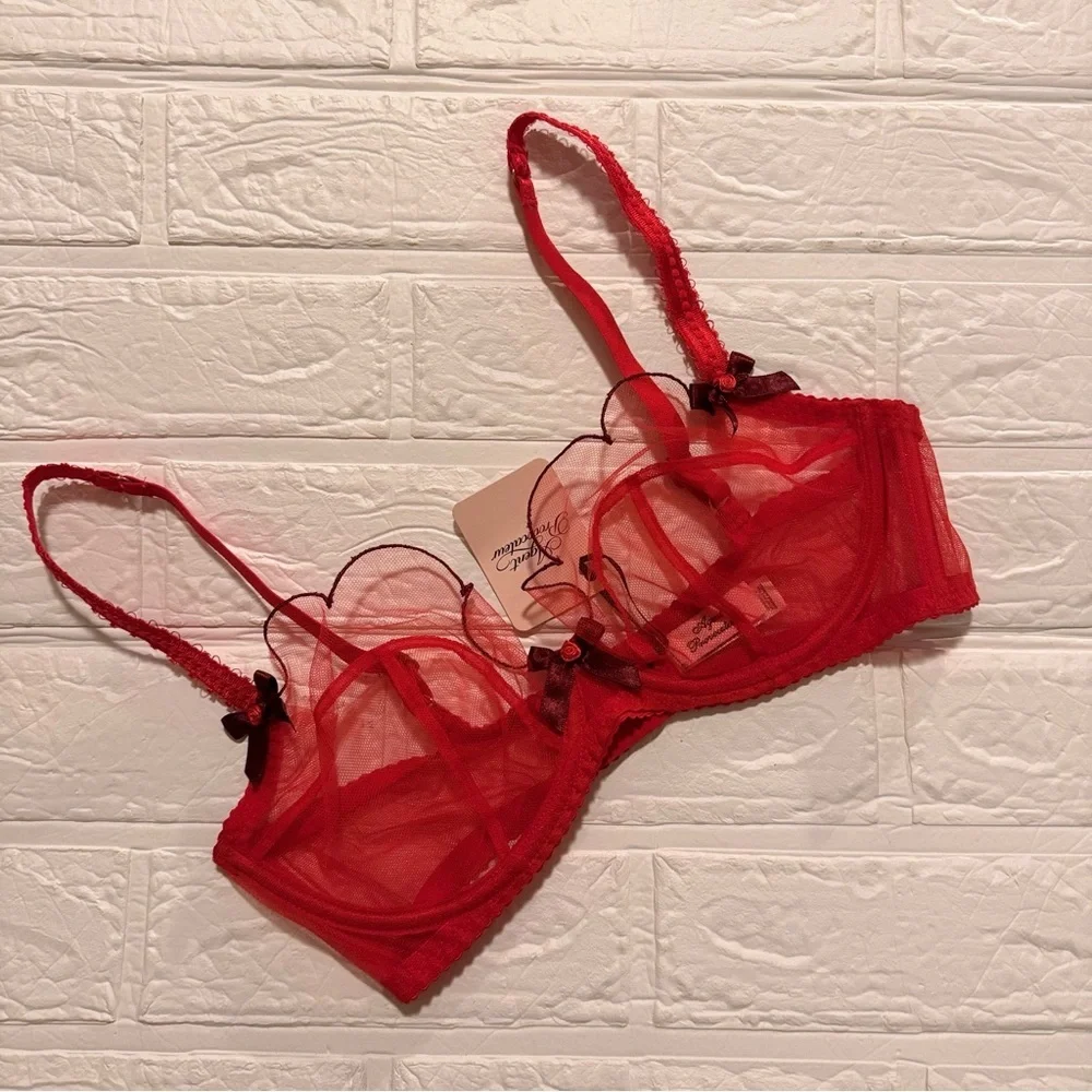 New Agent Provocateur Lorna Bra Color Red/Fire Size 34D